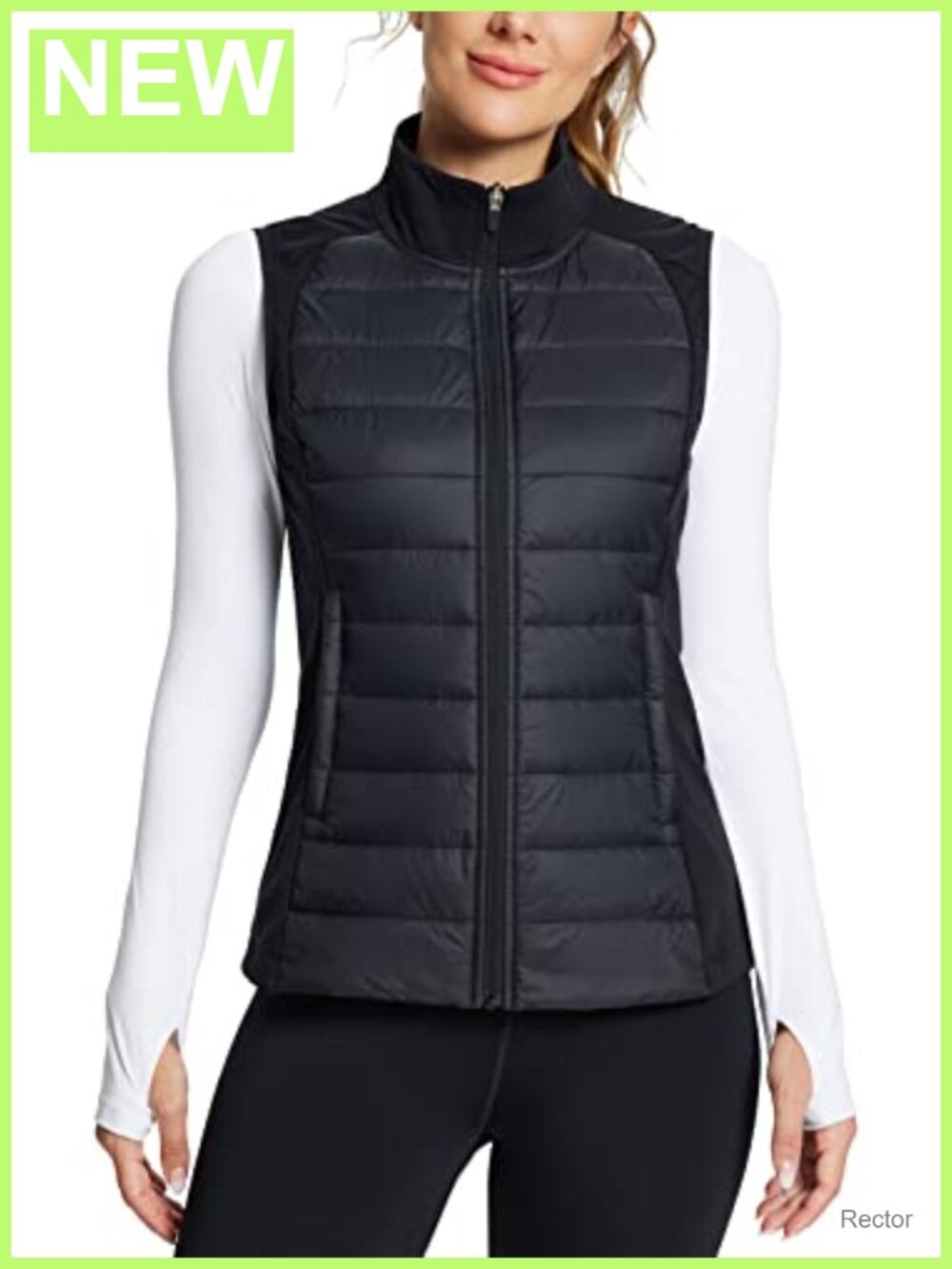 Lightweight Puffer Vest Winter Running Sleeveless Zip Jacket